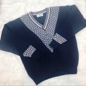 PRINGLE OF SCOTLAND BLUE WOOL SWEATER SZ L